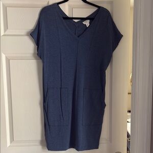 Blue V-Neck Women's Top